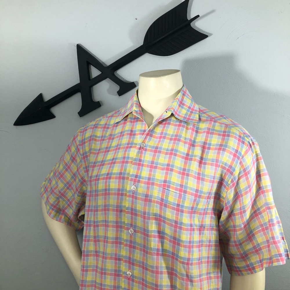 Paul Stuart 100% Linen Button Front size Large